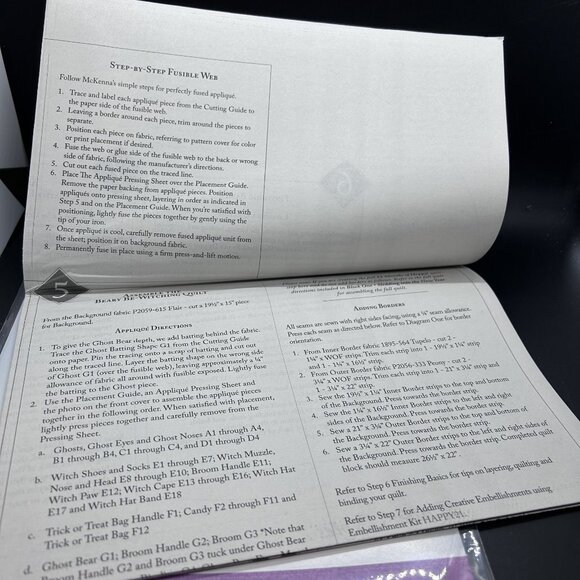 McKenna Ryan Block 10 “Beary Be-Witching” Applique Quilt Sewing Pattern - Picture 3 of 5